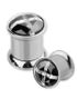 Stilig Piercing Plugg med Svart & Hvit Sten