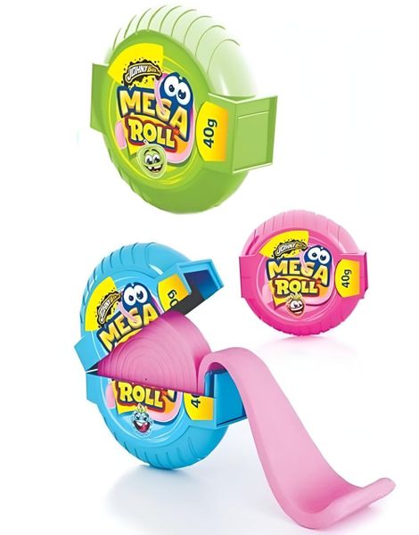 1 stk Mega Roll Bubble Gum - Assorterte Tyggegummiruller i 3 Smaker 40 gram