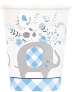 8 stk Baby Blue Elephant Pappkrus 270 ml