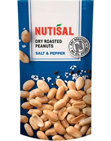 Nutisal Dry Roasted Peanuts Salt & Pepper - Ristede Peanøtter 60g