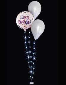3 stk Ballonghaler med Hvitt LED-Lys