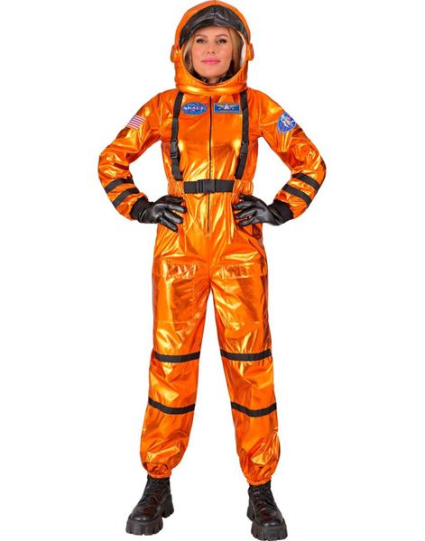 Klassisk Oransje Astronaut Damekostyme