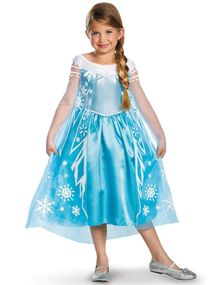Elsa - Lisensiert Disney Frozen Deluxe Kostyme til Barn