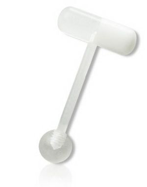 Pille Hvit/Klar - Tungepiercing