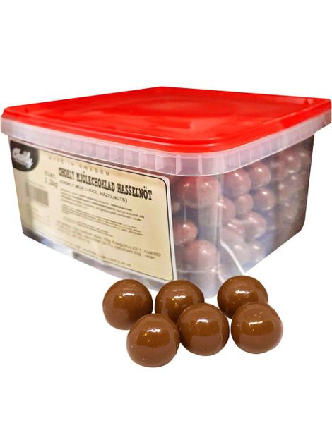 2,2 kg Hasselnøtt Melkesjokoladekuler - Chokly