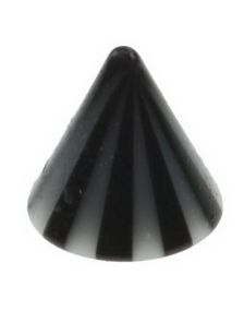 Stripete Spike Black - 3 mm Akrylkule til 1,2 mm stang