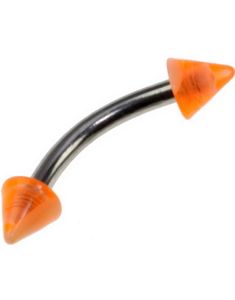 Orange Marble spikes 1.2 x 8 mm Øyenbrynspiercing