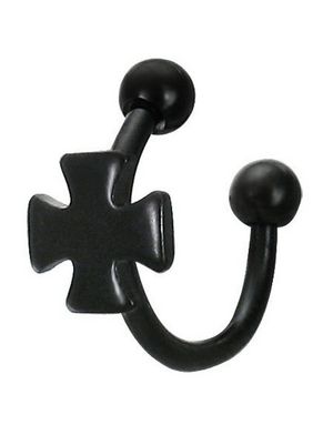 Ridderkors - 1.2 x 10 mm Svart Øyenbrynspiercing