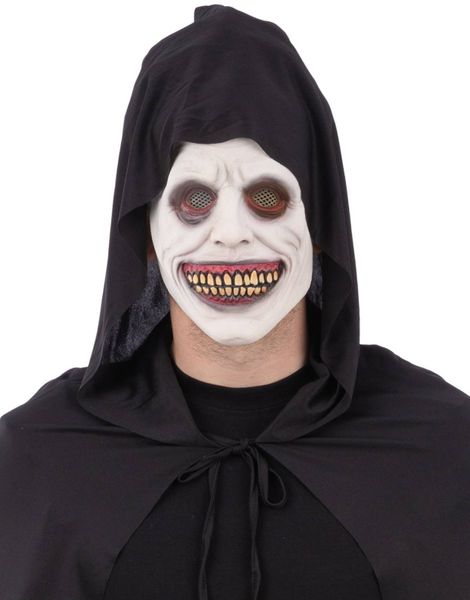 Hvit Smilende Demon Latex Ansiktsmaske