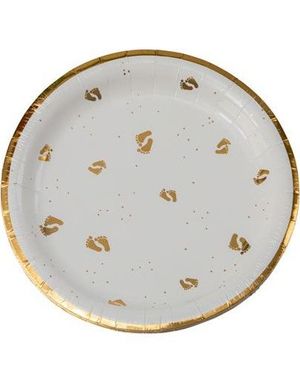 8 stk. Papptallerkener med Små Fotavtrykk 23 cm
