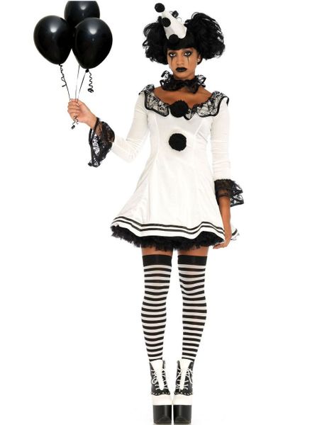 Pierrot Clown - Klovnekostyme til Dame