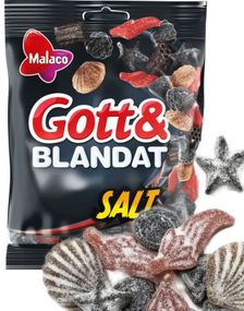 1780790400_1Godt og Blandet Salt - Forskjellige Salte Vingummi- og Lakrisbiter 150 gram