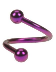 Twister - 1,2 x 8 mm Lilla Øyenbrynspiercing