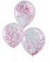 5 stk 30 cm - Gjennomsiktige Ballonger med Rosa Konfetti - Plukk og Miks