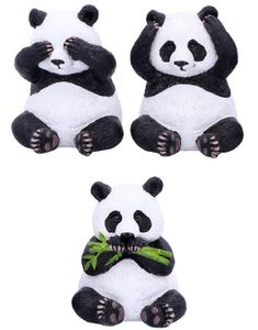 Hear No Evil, See No Evil - 3 stk Pandafigurer 8 cm