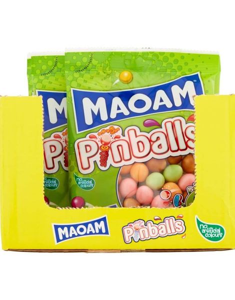 12 stk Haribo Maoam Pinballs - Godterikuler med Cola og Fruktsmak - Hel Eske 1680 gram