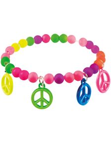 Hippie Perlearmbånd med Fredstegn