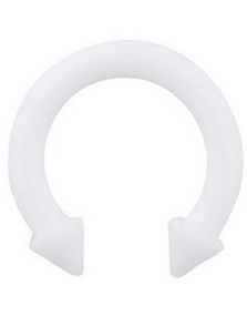 Horseshoe Spiked Ends - Hvit Ørepiercing i Silikon