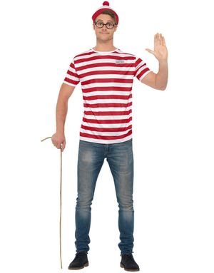 Where’s Wally Kostymeskjorte med Lue og Briller