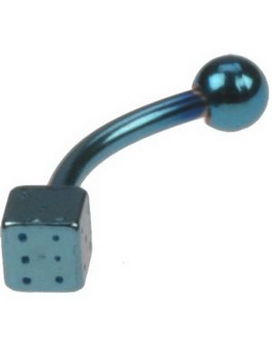 Banan With Dice & Ball - 1,2 x 8 mm Blå Øyenbrynspiercing