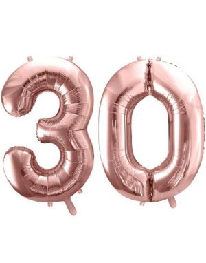 30 år ballonger - 35 cm rosegull