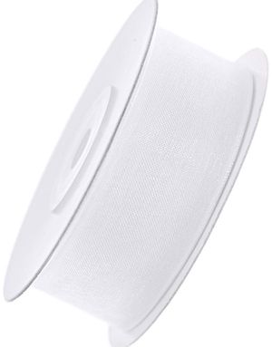HVITT Chiffonbånd med Shimmer 25 meter x 25 mm