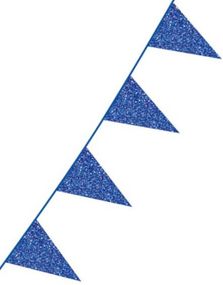 Blått Glitter Banner med Vimpel Flagg 6 meter