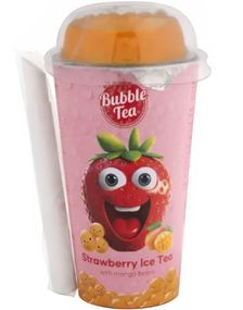 Strawberry Ice Tea With Mango Boba - Jordbær Iste med Mango Bobaperler 350 ml