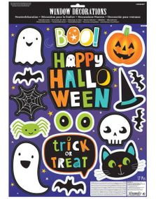 17 stk Happy Halloween Klistremerker til Vindu
