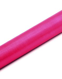 MØRK ROSA Gjennomsiktig Organzaløper 36 cm x 9 meter