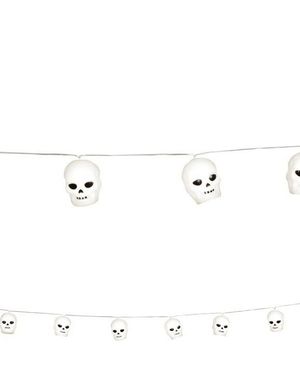 Batteridrevet Lyslenke med 12 Artige Hodeskaller og LED-Lys 170 cm