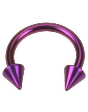 Rund Lilla Øyenbrynspiercing med Spike Kuler - 1,2 x 8 mm