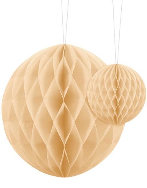 Kremfarget Honeycomb Ball VELG STØRRELSE 10-20 cm