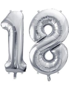 18 år ballonger - 86 cm sølv