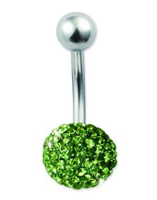 Disco Ball Navlepiercing - Sølvfarget/Grønn