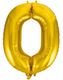 Tallet 0 - Gullfarget JUMBO Folieballong 86 cm