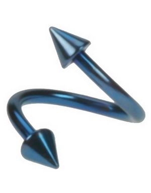 SpikeTwister - 1,2 x 8 mm Blå Øyenbrynspiercing