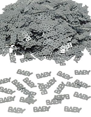 Sølvfarget Baby Bordkonfetti
