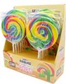 12 stk Rainbow Swirl Pops - Stor Rund Regnbuefarget Kjærlighet - Candy Realms - Hel Eske 1,5 kg