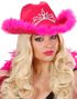 Rosa Cowboyhatt med Tiara - Hodeplagg