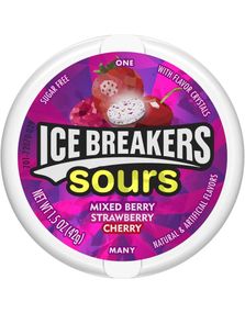Ice Breakers Sours Sugar Free Candy - Sukkerfrie Sukkertøy med Fruktsmaker 42 gram (USA Import)