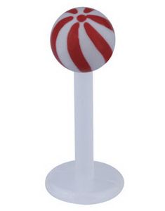 Candy Stripes Labret - Hvit/Rød - Strl 1,2x8x4mm 