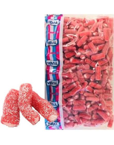 1 kg Vidal Sour Strawberry Mini Pencils - Sure Små Jordbærstenger med Fyll