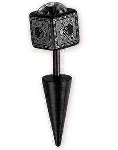 Dead Skull - Svart Fake Piercing