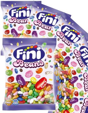 12 stk Fini Jelly Beans - Assorterte Gelebønner med 17 Smaker - Hel Eske 900 gram
