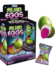 200 stk Vidal Alien Eggs - Tyggegummiegg med Fyll - Hel Eske 1 kg