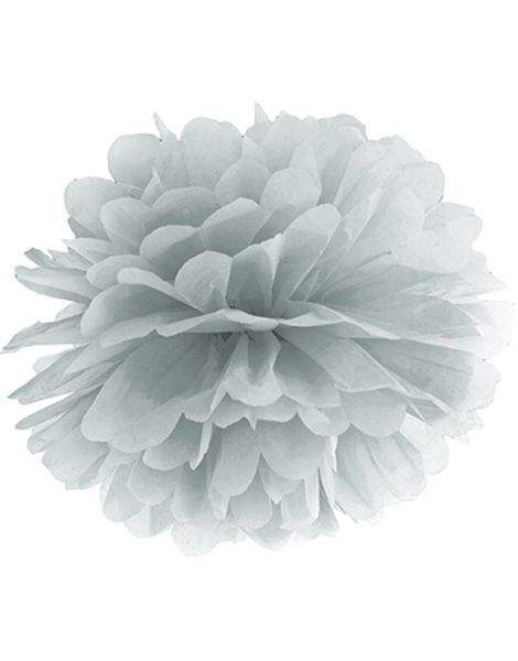 Sølvfarget Pom Pom 25 cm