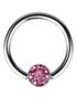 BCR Piercing with Sprakling Pink Stone