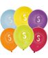 VELG BLANT 10 TALL - 6 stk Flerfargede Tallballonger 30 cm