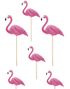 6 stk Flamingo Kaketopper 22 cm - Aloha Tropical